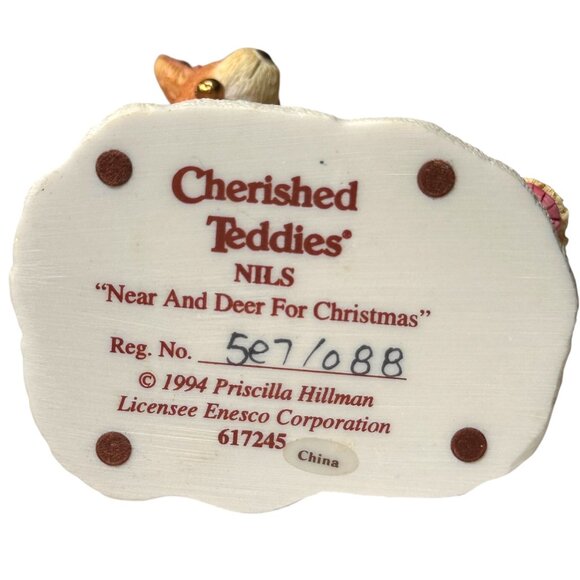 Cherished Teddies NIles "Near And Deer For Christmas" Figurine By Priscilla Hill - Picture 11 of 11